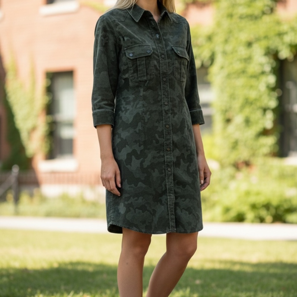 Etienne Marcel Camo-print Corduroy Dress - Medium